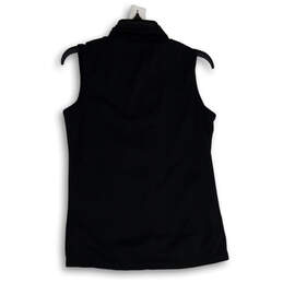 Womens Black Mock Neck Full-Zip Golf Windbreaker Vest Size Small alternative image