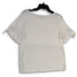 Womens White Short Sleeve Round Neck Pullover Blouse Top Size Large image number 2