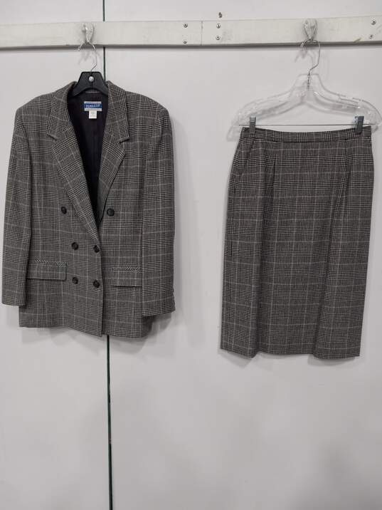 Women's Pendleton Houndstooth Pure Wool Suit Skirt Set Sz 12 image number 1