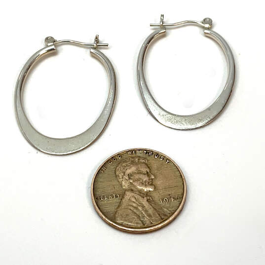 Designer Silpada 925 Sterling Silver Fashionable Hinged Hoop Earrings image number 3