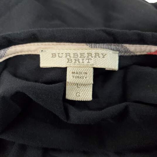 Burberry Brit Black Embroidered Burberry Brit Black Embroidered Logo Long Sleeve Shirt Women's Size L AUTHENTICATED image number 4