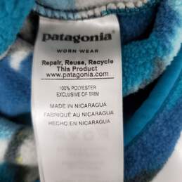 Patagonia Synchilla WM's Fleece Teal Blue & White Trout Tales Elwha Snap Button Pullover Size XS alternative image