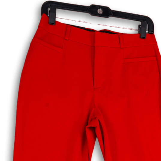 NWT Womens Red Slim Fit Curvy Flat Front Stretch Pockets Ankle Pants Size 6 image number 3