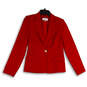 Womens Red Peak Lapel Long Sleeve Flap Pocket Single Button Blazer Size 2 image number 1