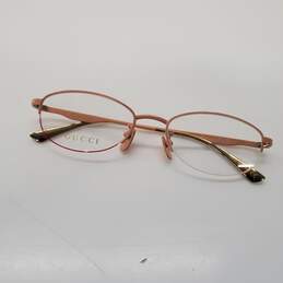 Gucci Titanium Pink Half Rim Eyeglasses with Demo Lenses GG 0339OJ - AUTHENTICATED