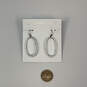 Designer Kendra Scott Silver-Tone CZ Fish Hook Dangle Earrings W/ Dust Bag image number 2