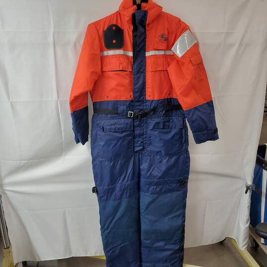Stearns Orange/Blue Coast Guard Anti-Exposure Coveralls Men's MD image number 1