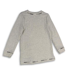 NWT Womens Gray V-Neck Long Sleeve Side Slit Pullover Sweater Size Small alternative image