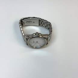 Designer Coach Silver-Tone Chain Strap White Round Dial Quartz Wristwatch alternative image