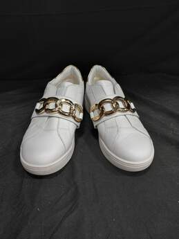 Michael Kors Women's Leather White & Gold Comfort Sneakers Size 7.5