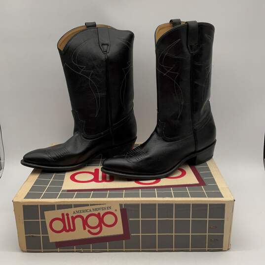 NIB Dingo Mens Black Leather Mid Calf Cowboy Western Boots Size 11 image number 2