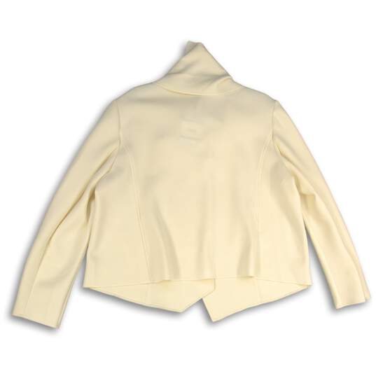 Anne Klein Womens White Long Sleeve Side Pocket Asymmetrical Scuba Jacket Sz XL image number 2