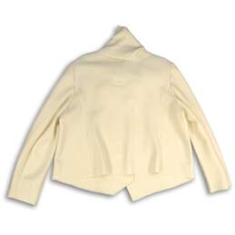 Anne Klein Womens White Long Sleeve Side Pocket Asymmetrical Scuba Jacket Sz XL alternative image
