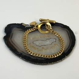 Designer Marc Jacobs Gold-Tone Curb Link Toggle Chain Bracelet
