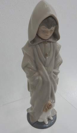 Vntg Nao By Lladro Boy Monk Cloak W/ Porcelain Figurine alternative image