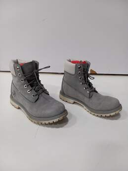 Timberland Women's Gray Nubuck Leather Boots A1517 Size 8