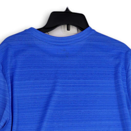 Mens Blue Dri-Fit Crew Neck Long Sleeve Activewear Pullover T-Shirt Size XL image number 4