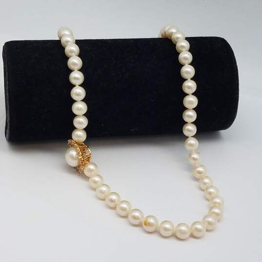 14k Gold Diamond FW Pearl Necklace 31.9g image number 3