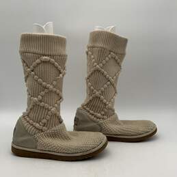 Womens Classic Argyle 5879 Ivory Knitted Pull-On Winter Snow Boots Size 7 alternative image