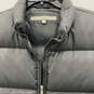 Mens Black Mock Neck Sleeveless Front Pocket Full-Zip Puffer Vest Size L image number 3