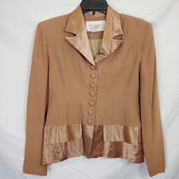 Hugo Buscati Women Brown Suit Jacket Sz 2
