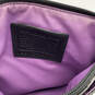 Womens Black Logo Charm Adjustable Strap Zipper Crossbody Bag image number 3
