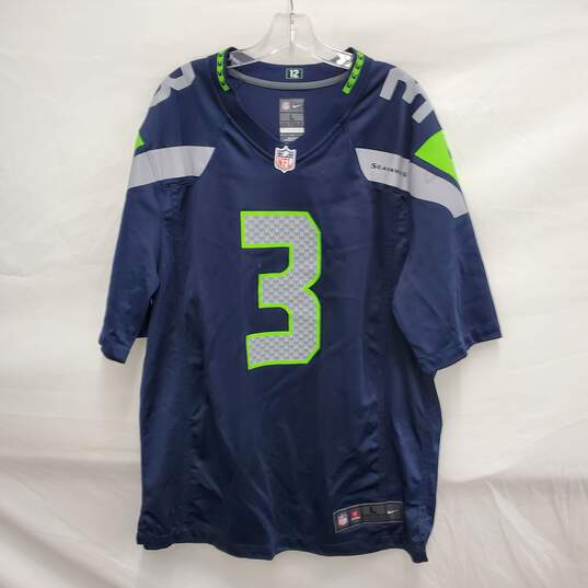 On Field NFL Players Seattle Seahawks # 3 Russell Wilson Jersey Size L image number 1