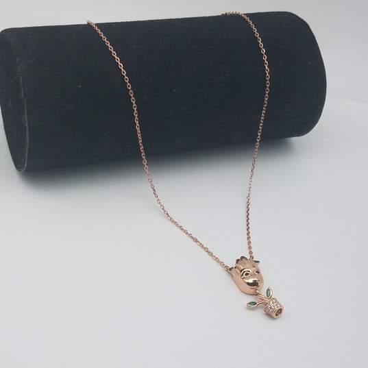 Jeulia Rose Gold Over Sterling I am Groot Tree Man Necklace 17 1/2" w/Box 4.5g image number 3