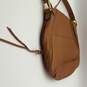 Womens Brown Leather Zipper Side Pockets Single Handle Hobo Bag Purse image number 4