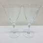 Set of 2 crystal fluted glasses floral etched image number 1