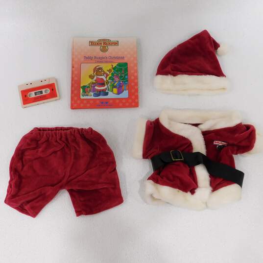 Vintage Teddy Ruxpin Christmas Book & Cassette & Outfit image number 1