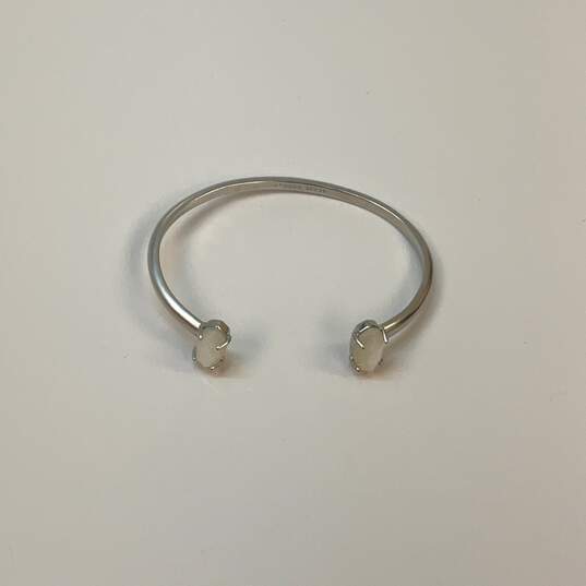Designer Kendra Scott Silver-Tone Quartz Stone Adjustable Edie Cuff Bracelet image number 2