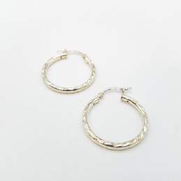 Sterling Silver CZ Pendant 18in Necklace Hoop Earrings 6 1/2in Hinge Bracelet Bundle 3pcs 14.8g alternative image