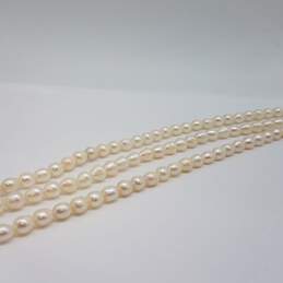 14k Gold 3 Strand Baroque FW Pearl Necklace 61.5g alternative image