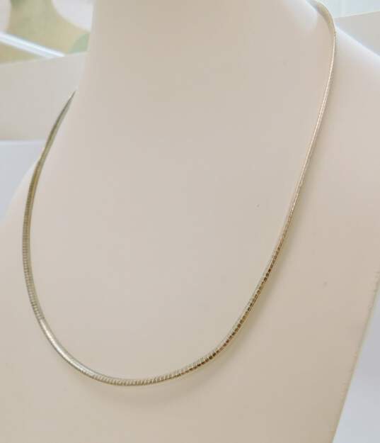 925 Sterling Silver Omega Chain Necklace 16.9g image number 1