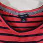 Womens Striped Cotton Short Sleeve Round Neck Pullover T-Shirt Large image number 4