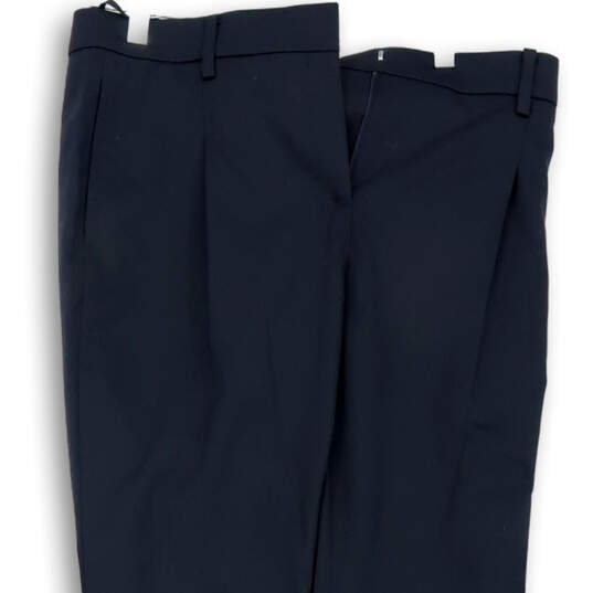 Womens Black Flat Front Pockets Straight Leg Formal Dress Pants Size 6 image number 3