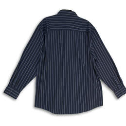 Mens Blue Striped Long Sleeve Spread Collar Button-Up Shirt Size XL alternative image