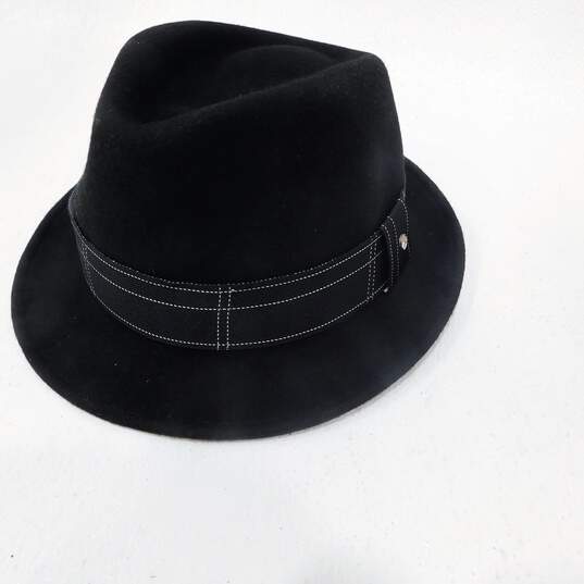 NWT Stetson Mercedes Benz Collection Trilby Hat Black Wool Fedora Size Large image number 2