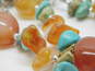 Artisan 925 Faceted & Tumbled Orange Agate Turquoise & Ball Beaded Necklaces Variety 136.2g image number 3