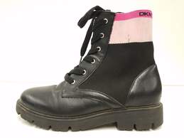 DKNY Black Ankle Sock Stripe Combat Lace Up Zip Boots Women's Size 4 M alternative image