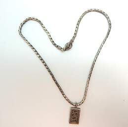 Designer Lois Hill 925 Granulated Pendant Toggle Necklace 30.9g