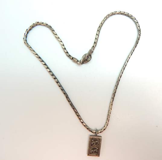 Designer Lois Hill 925 Granulated Pendant Toggle Necklace 30.9g image number 1