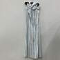 Tommy Bahama Womens White Blue Striped Smocked Halter Neck Maxi Dress Size L image number 1