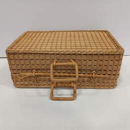 Wicker Picnic Suitcase Basket-Unbranded