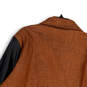 Womens Brown Black Pockets Long Sleeve Asymmetrical Full-Zip Jacket Size 3X image number 4