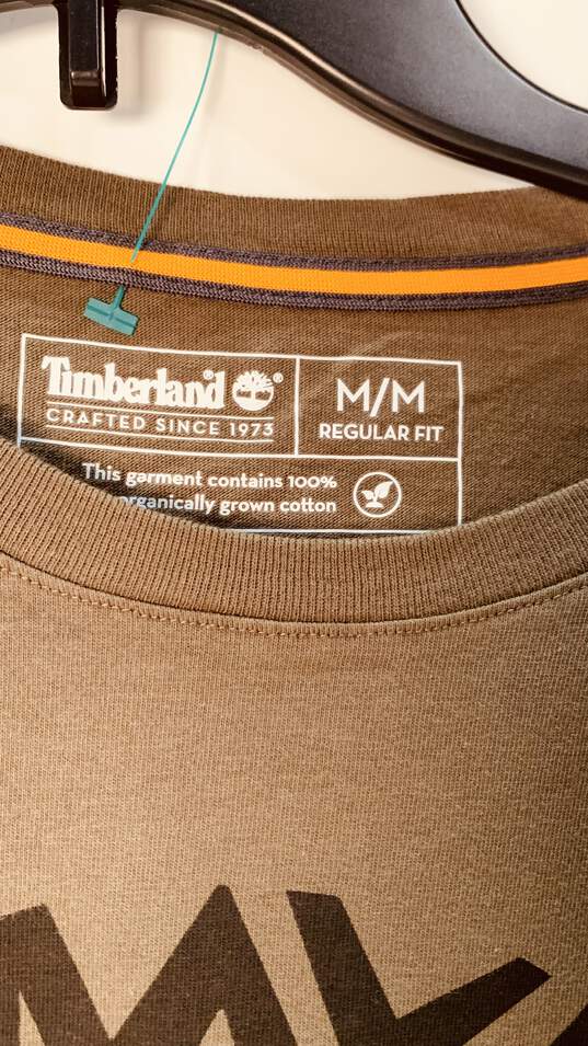 Army Green Men's Timberland Short Sleeve T-Shirt Size: Medium image number 4