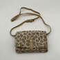 Womens Beige Brown Printed Adjustable Strap Outer Pocket Snap Crossbody Bag image number 1