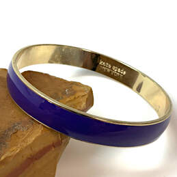 Designer Kate Spade Gold-Tone Blue Enamel Solid Bangle Bracelet
