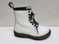 Dr. Martens Air Wair 11821 White Leather Boots 8 Black Eyelet Sz 5L image number 2